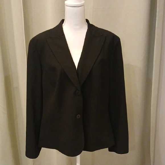 Lafayette 148 New York Black Blazer Business Work Size 18 Plus Wool - Picture 1 of 8